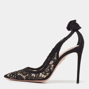 Aquazzura Black Lace Heels
